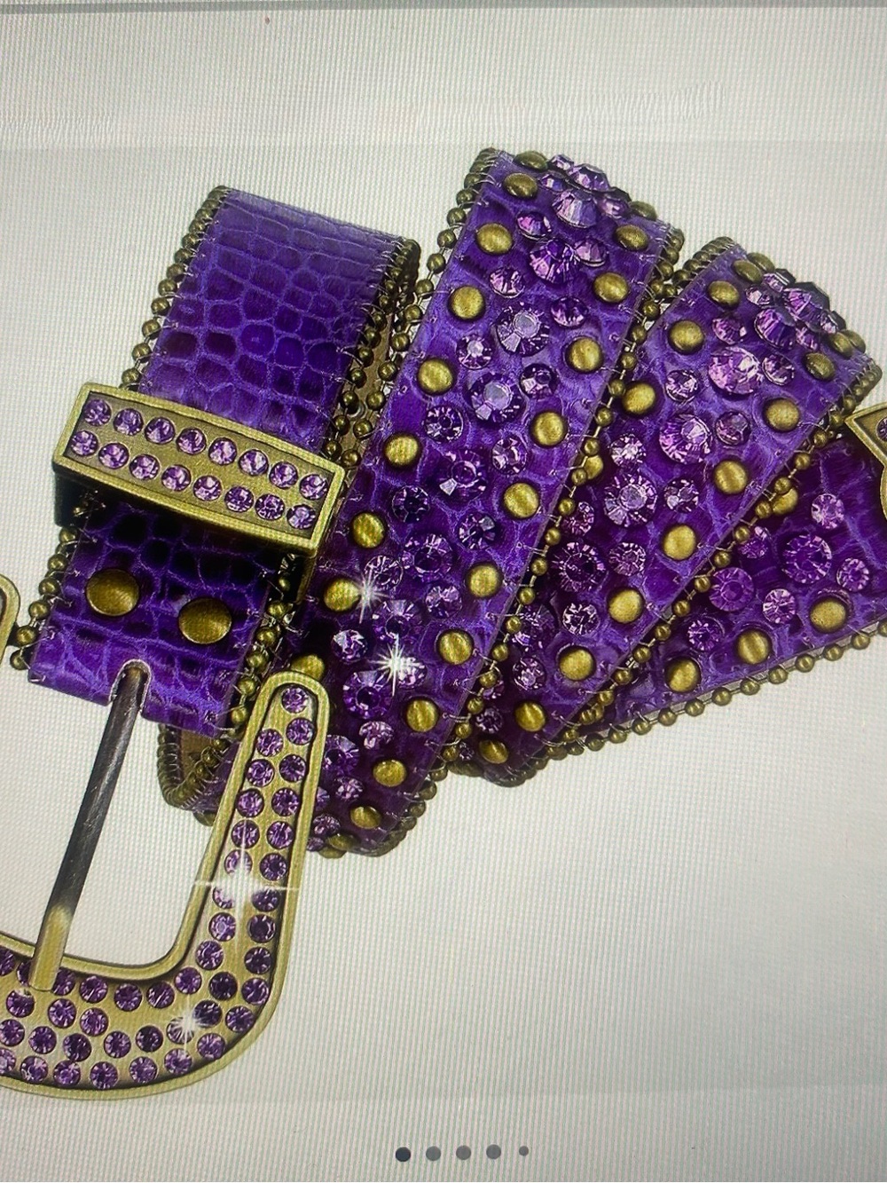 Purple Studded Crystal Women's Belt size small-large